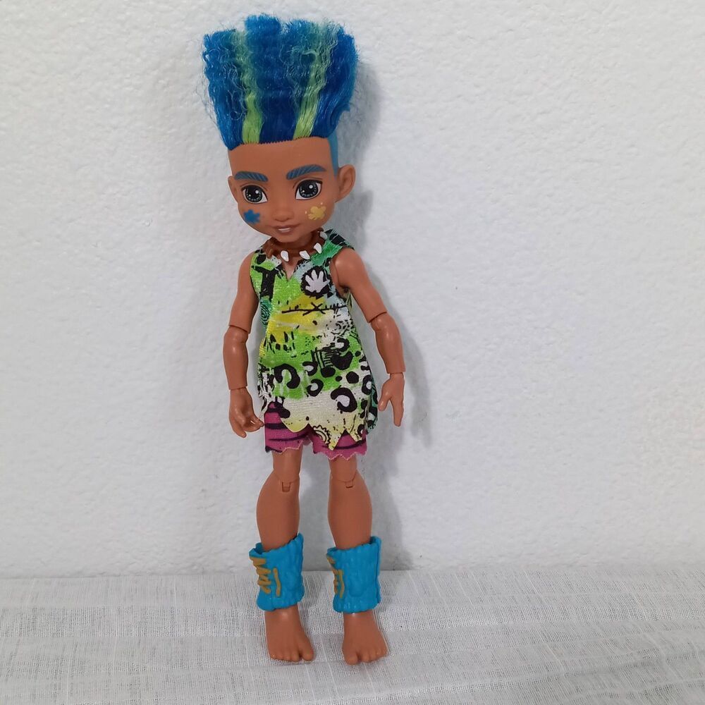 Slate Cave Club Doll Mattel Posable Artist Toy GUC 9" Blue Hair Outfit